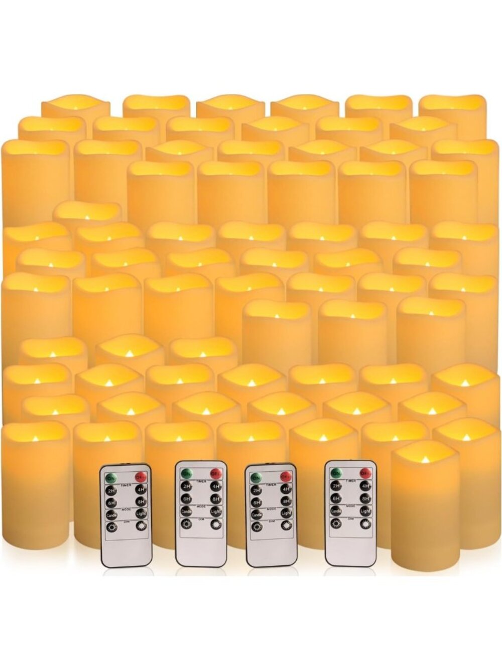 72 Waterproof LED Flameless Candles Set with Remote & Timer - Perfect for